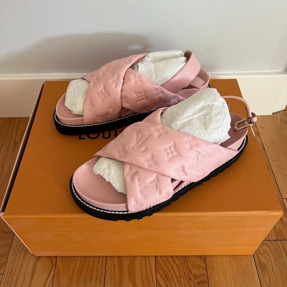 Louis Vuitton Paseo Flat Comfort Sandals Embossed